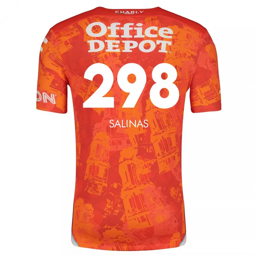 Danxen Män Jesús Salinas #298 Orange Vit Bortatröja Matchtröjor 2024/25 Tröjor T-Tröja