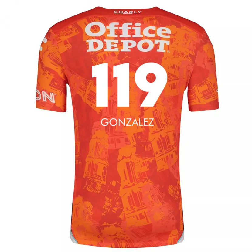 Danxen Män Juan González #119 Orange Vit Bortatröja Matchtröjor 2024/25 Tröjor T-Tröja