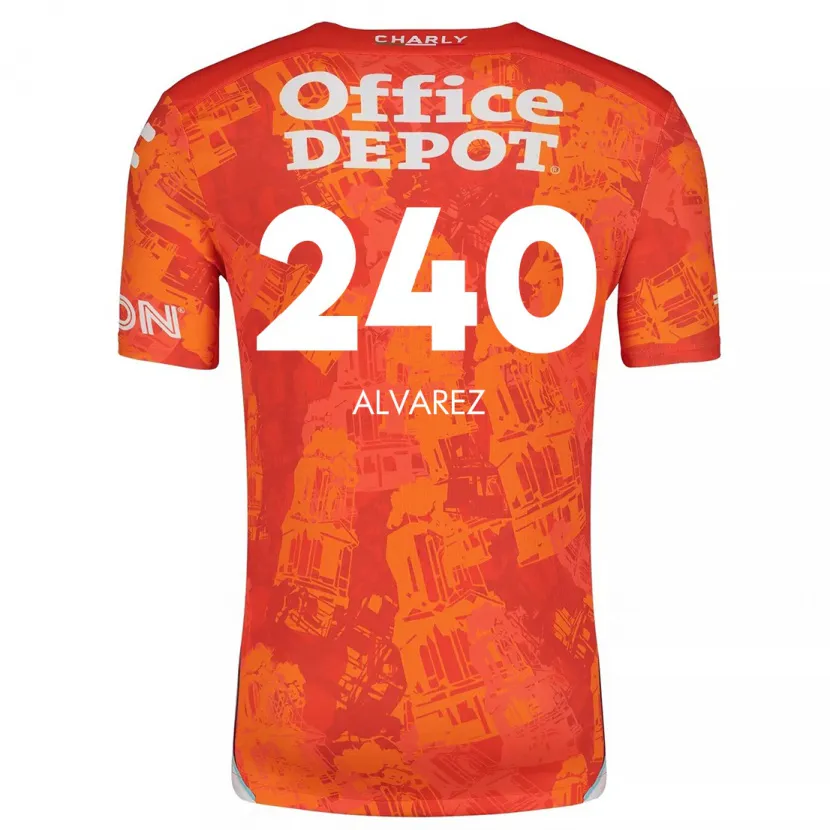 Danxen Män Gael Álvarez #240 Orange Vit Bortatröja Matchtröjor 2024/25 Tröjor T-Tröja