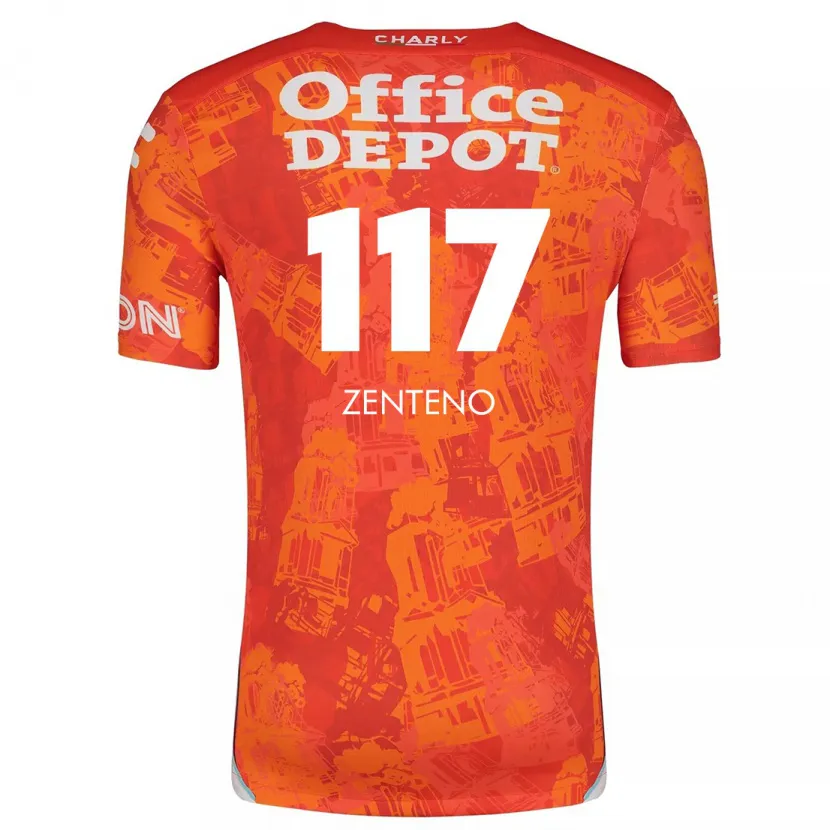 Danxen Män Gustavo Zenteno #117 Orange Vit Bortatröja Matchtröjor 2024/25 Tröjor T-Tröja