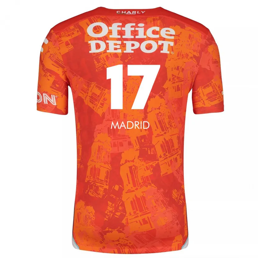 Danxen Män Yanín Madrid #17 Orange Vit Bortatröja Matchtröjor 2024/25 Tröjor T-Tröja
