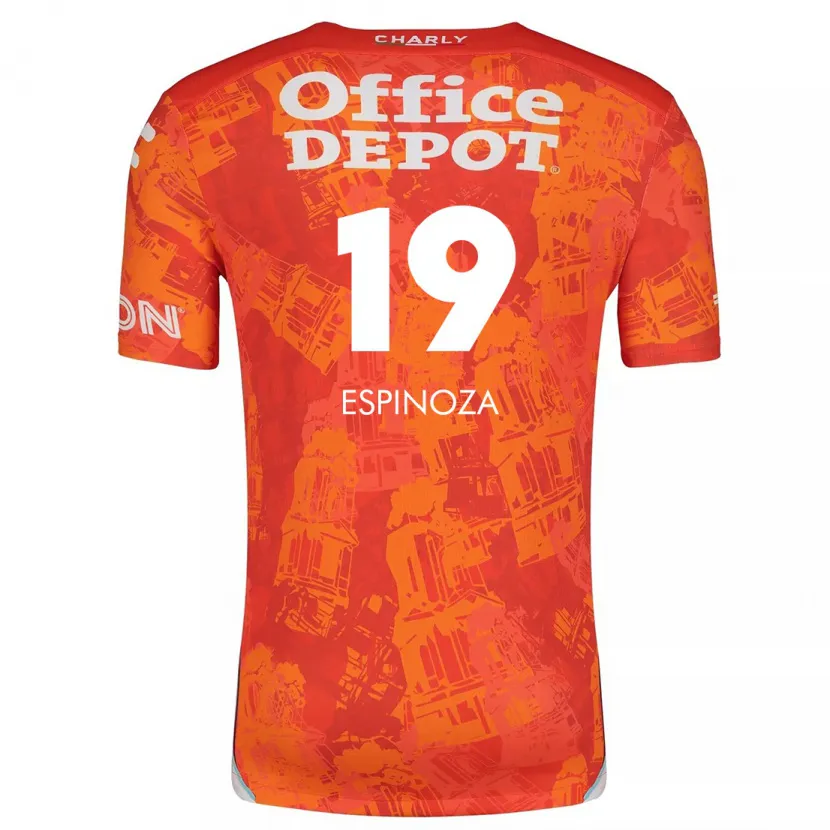 Danxen Män Giselle Espinoza #19 Orange Vit Bortatröja Matchtröjor 2024/25 Tröjor T-Tröja
