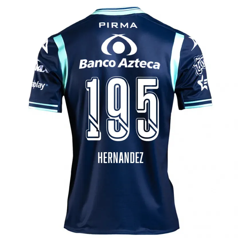 Danxen Män Daniel Hernández #195 Marinblå Bortatröja Matchtröjor 2024/25 Tröjor T-Tröja