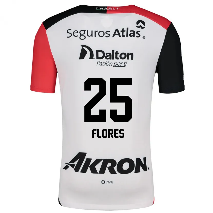 Danxen Män Leonardo Flores #25 Vit Röd Svart Bortatröja Matchtröjor 2024/25 Tröjor T-Tröja