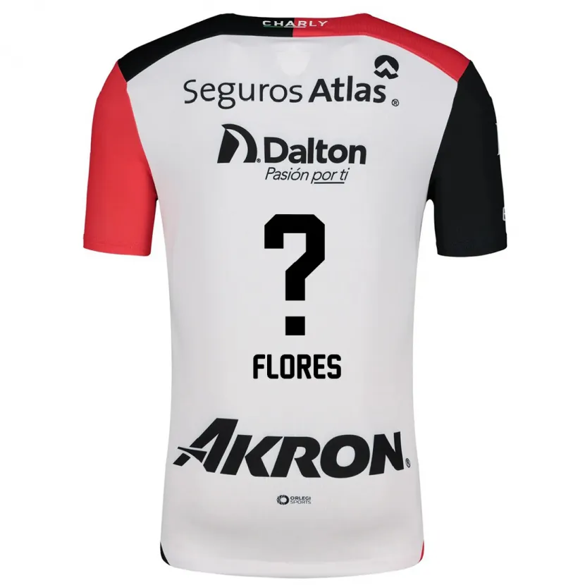 Danxen Män Luis Flores #0 Vit Röd Svart Bortatröja Matchtröjor 2024/25 Tröjor T-Tröja