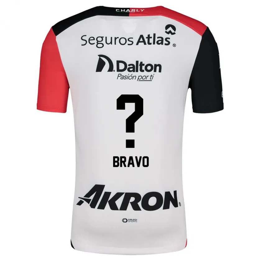 Danxen Män Alejandro Bravo #0 Vit Röd Svart Bortatröja Matchtröjor 2024/25 Tröjor T-Tröja
