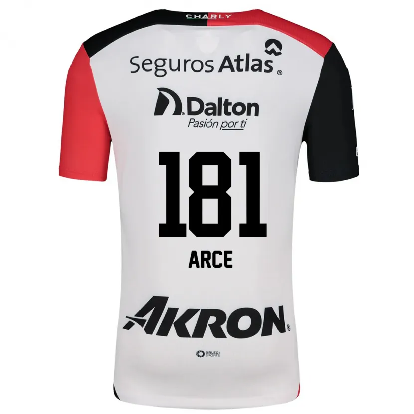 Danxen Män Edson Arce #181 Vit Röd Svart Bortatröja Matchtröjor 2024/25 Tröjor T-Tröja