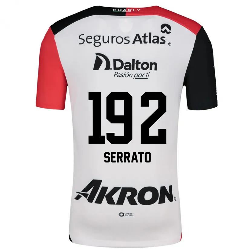 Danxen Män Jesús Serrato #192 Vit Röd Svart Bortatröja Matchtröjor 2024/25 Tröjor T-Tröja
