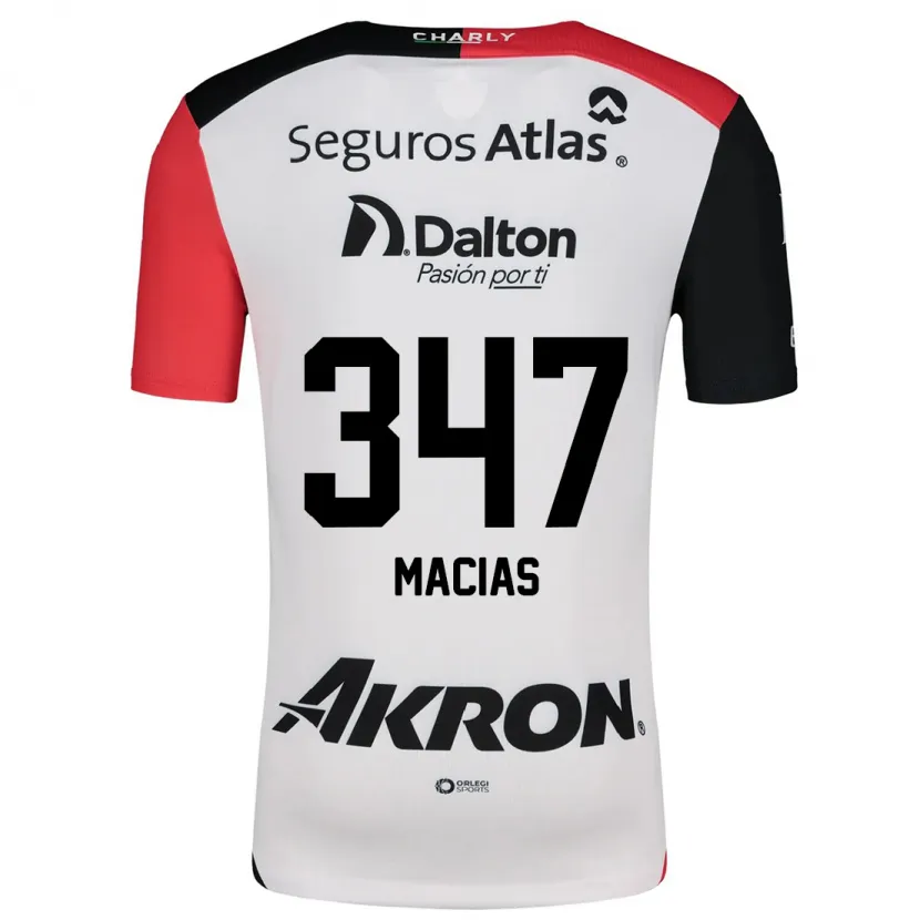 Danxen Män Ángel Macías #347 Vit Röd Svart Bortatröja Matchtröjor 2024/25 Tröjor T-Tröja