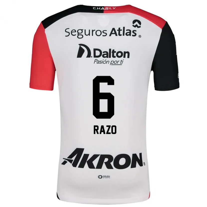 Danxen Män Valeria Razo #6 Vit Röd Svart Bortatröja Matchtröjor 2024/25 Tröjor T-Tröja