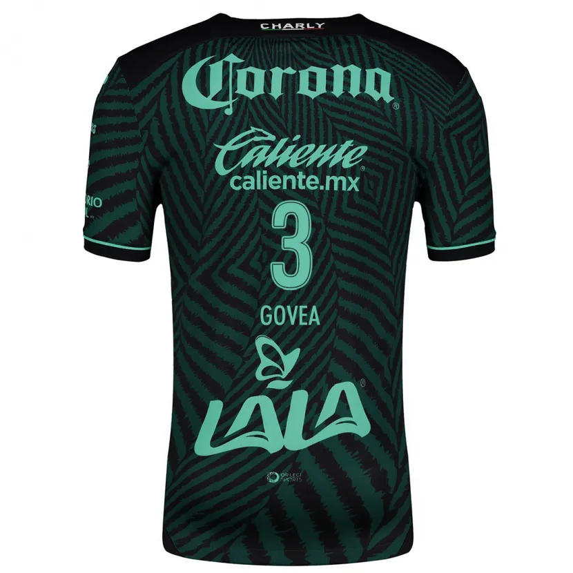 Danxen Män Ismael Govea #3 Svart Grön Bortatröja Matchtröjor 2024/25 Tröjor T-Tröja