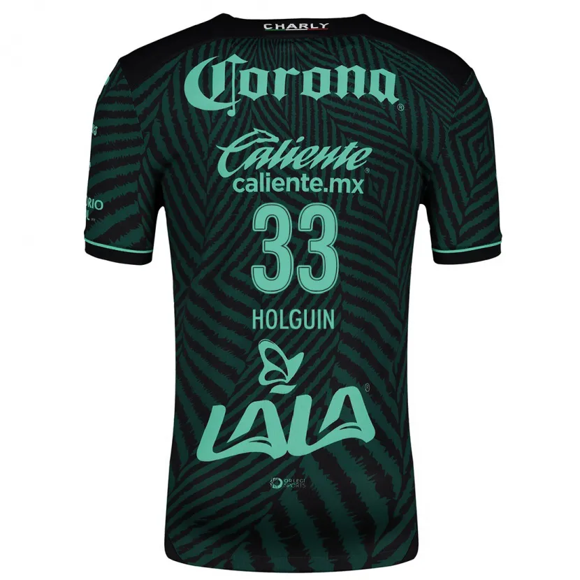 Danxen Män Héctor Holguín #33 Svart Grön Bortatröja Matchtröjor 2024/25 Tröjor T-Tröja