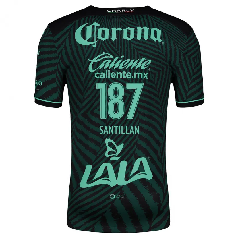 Danxen Män Emilio Santillán #187 Svart Grön Bortatröja Matchtröjor 2024/25 Tröjor T-Tröja