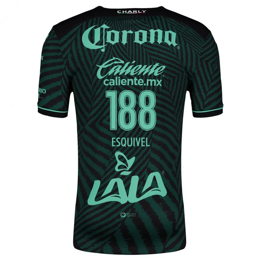 Danxen Män Bruno Esquivel #188 Svart Grön Bortatröja Matchtröjor 2024/25 Tröjor T-Tröja