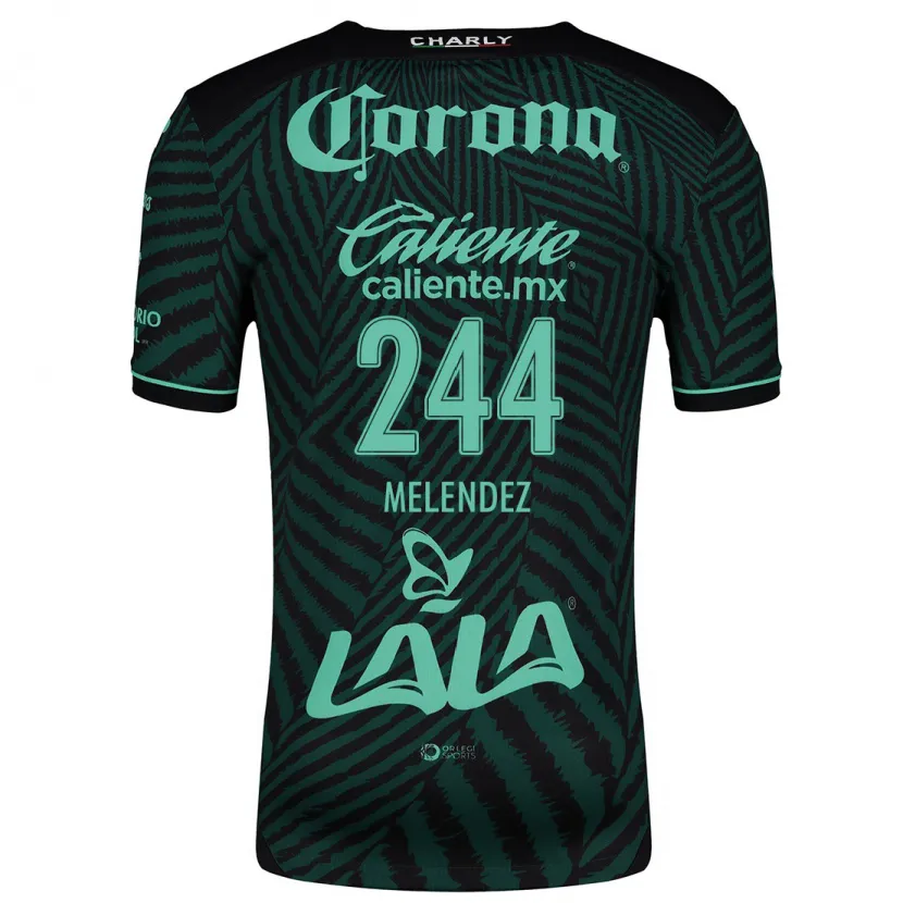 Danxen Män Carlos Meléndez #244 Svart Grön Bortatröja Matchtröjor 2024/25 Tröjor T-Tröja