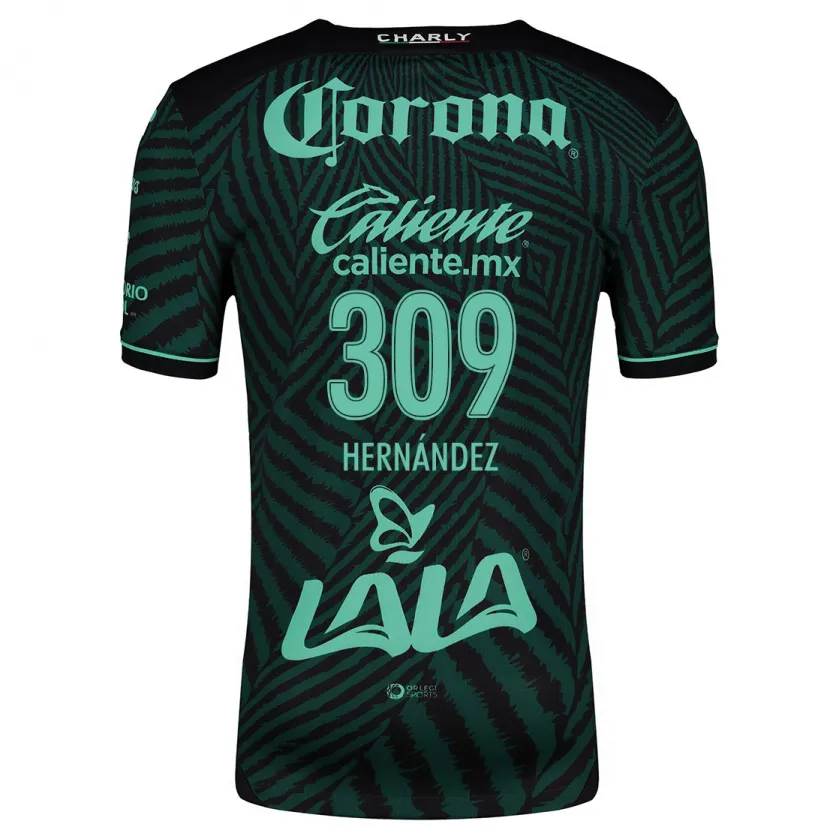 Danxen Män Julio Hernández #309 Svart Grön Bortatröja Matchtröjor 2024/25 Tröjor T-Tröja