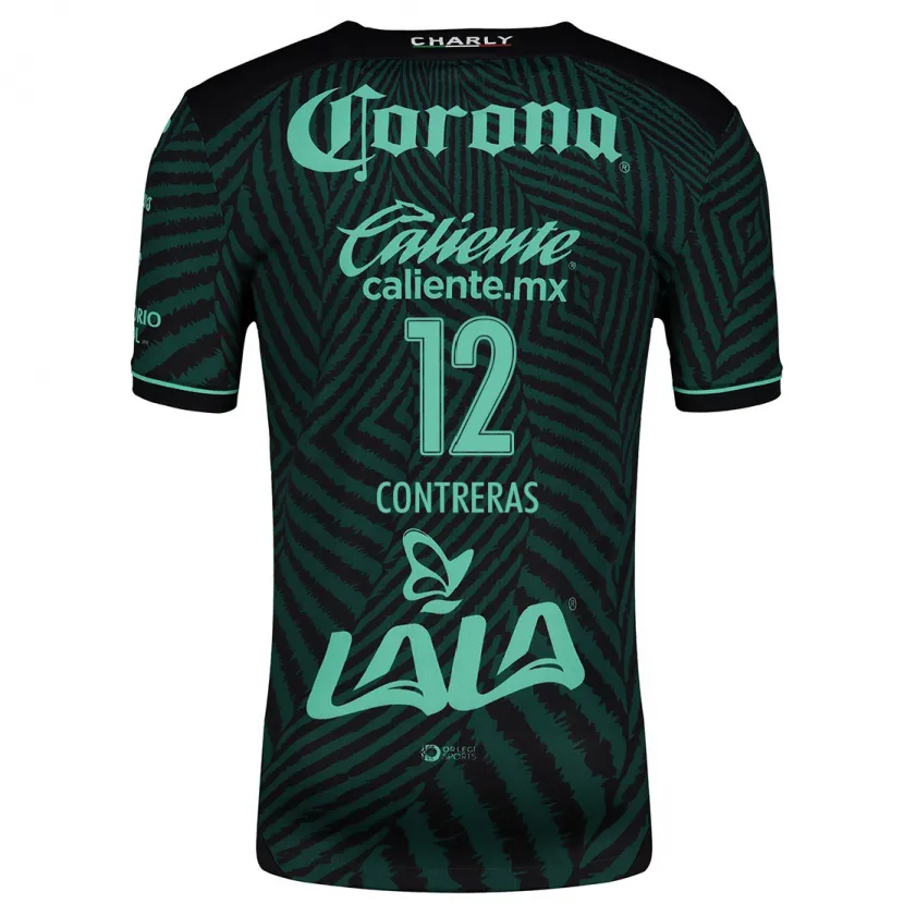 Danxen Män Karol Contreras #12 Svart Grön Bortatröja Matchtröjor 2024/25 Tröjor T-Tröja