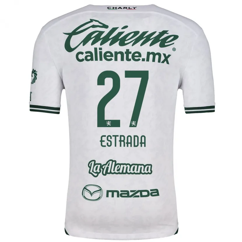 Danxen Män Ángel Estrada #27 Vit Grön Bortatröja Matchtröjor 2024/25 Tröjor T-Tröja