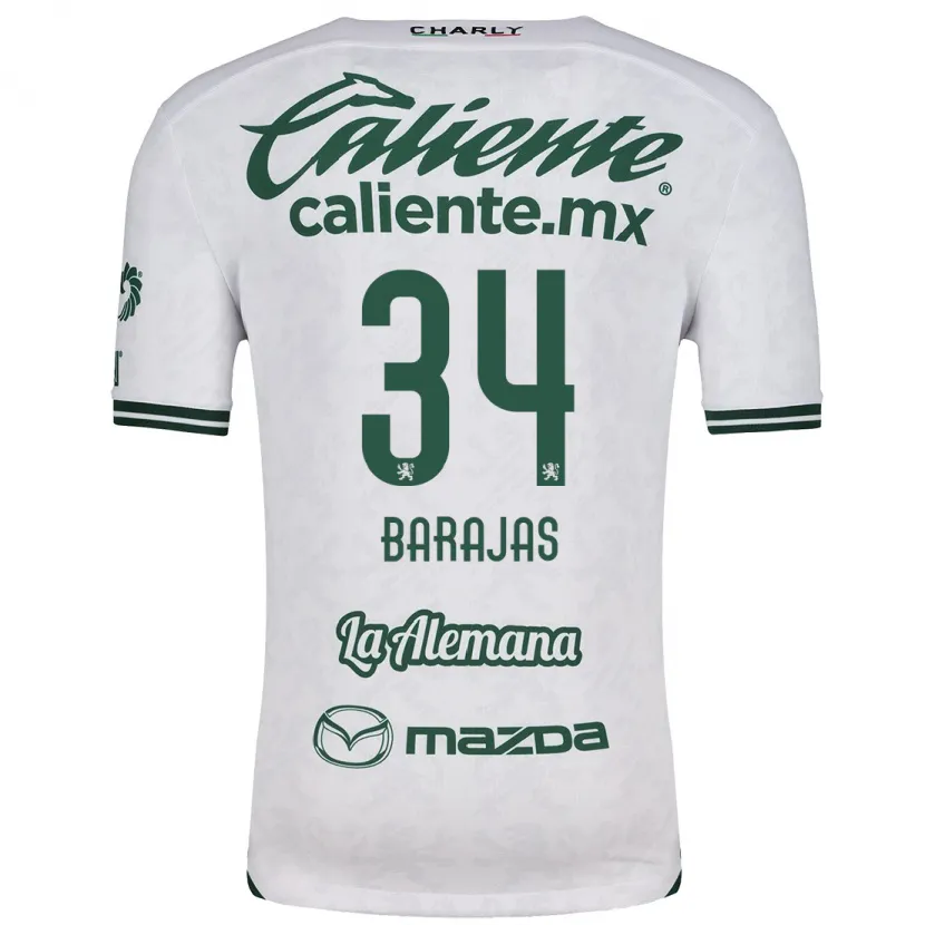 Danxen Män Víctor Barajas #34 Vit Grön Bortatröja Matchtröjor 2024/25 Tröjor T-Tröja