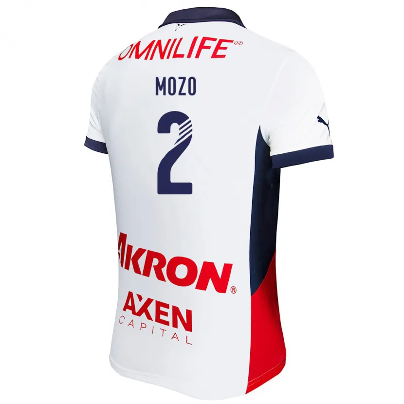 Danxen Män Alan Mozo #2 Vit Röd Blå Bortatröja Matchtröjor 2024/25 Tröjor T-Tröja