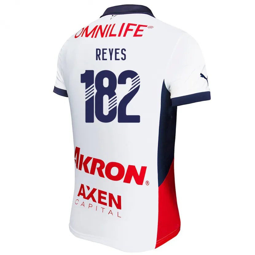 Danxen Män Mauricio Reyes #182 Vit Röd Blå Bortatröja Matchtröjor 2024/25 Tröjor T-Tröja