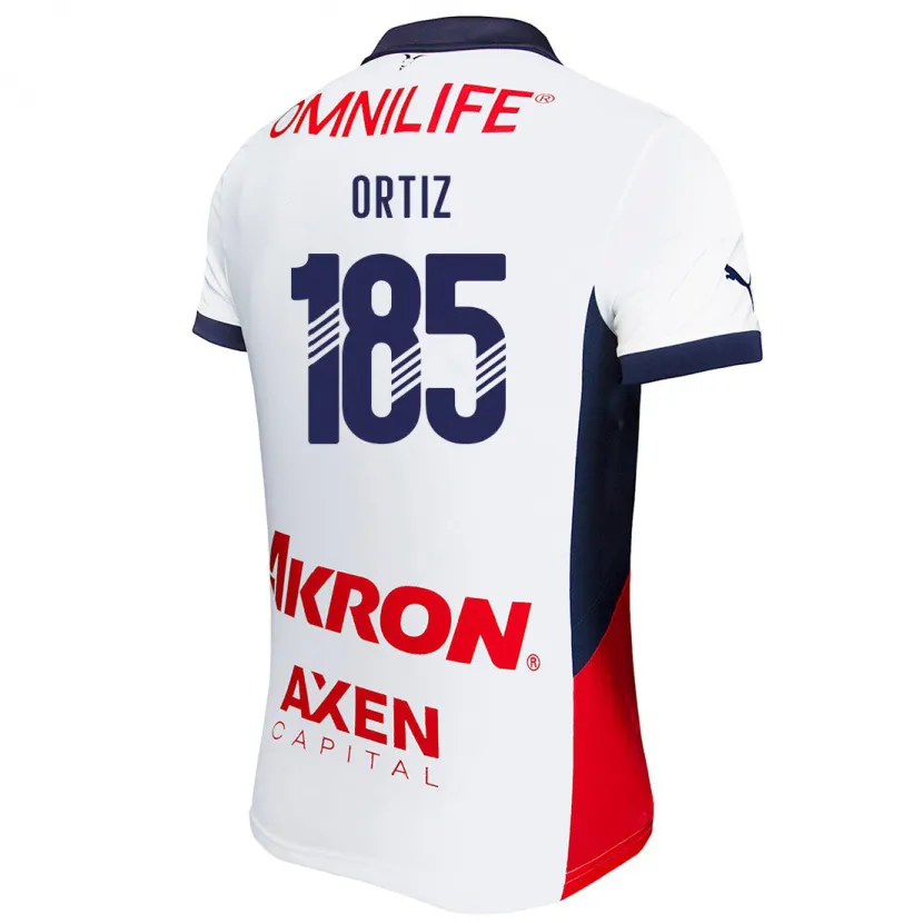 Danxen Män Gibrán Ortiz #185 Vit Röd Blå Bortatröja Matchtröjor 2024/25 Tröjor T-Tröja