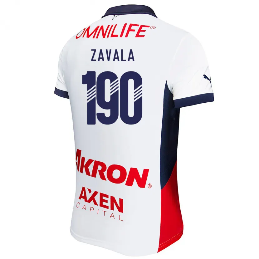 Danxen Män Juan Zavala #190 Vit Röd Blå Bortatröja Matchtröjor 2024/25 Tröjor T-Tröja