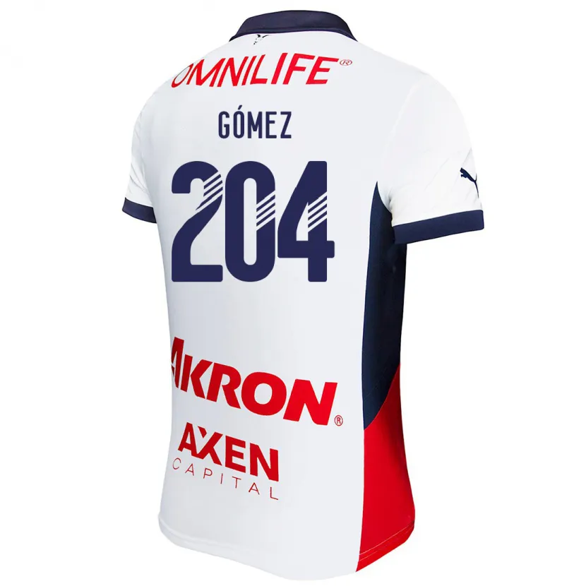 Danxen Män Luis Gómez #204 Vit Röd Blå Bortatröja Matchtröjor 2024/25 Tröjor T-Tröja