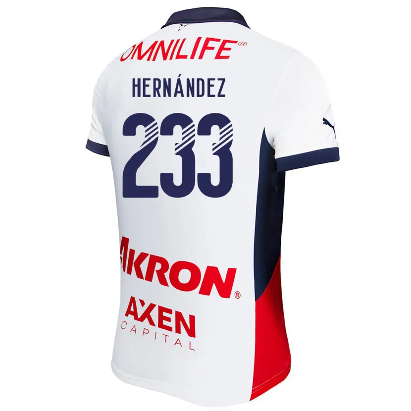 Danxen Män Zinedine Hernández #233 Vit Röd Blå Bortatröja Matchtröjor 2024/25 Tröjor T-Tröja