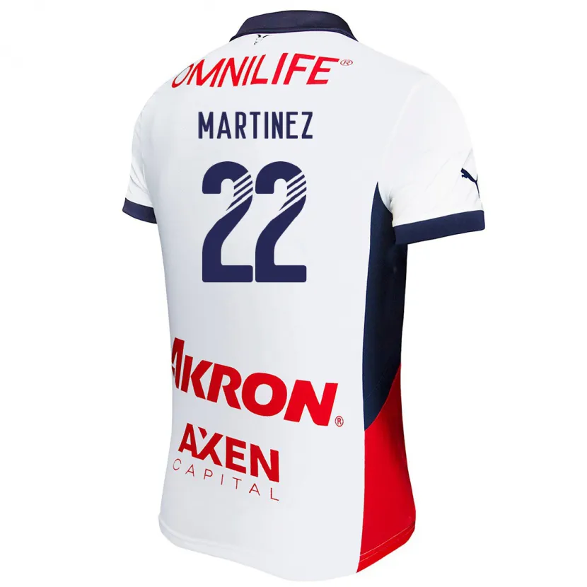 Danxen Män Karla Martínez #22 Vit Röd Blå Bortatröja Matchtröjor 2024/25 Tröjor T-Tröja