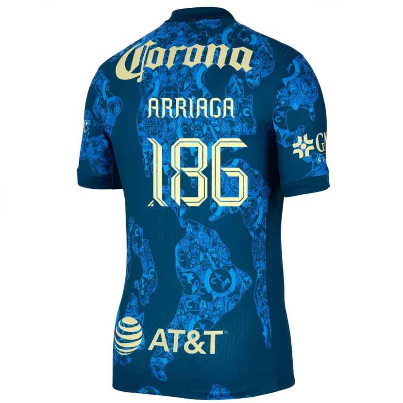 Danxen Män Diego Arriaga #186 Blå Gul Bortatröja Matchtröjor 2024/25 Tröjor T-Tröja