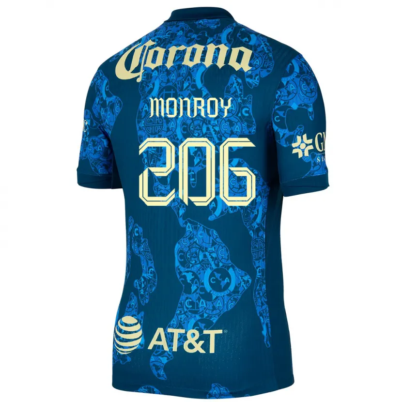 Danxen Män Diego Monroy #206 Blå Gul Bortatröja Matchtröjor 2024/25 Tröjor T-Tröja