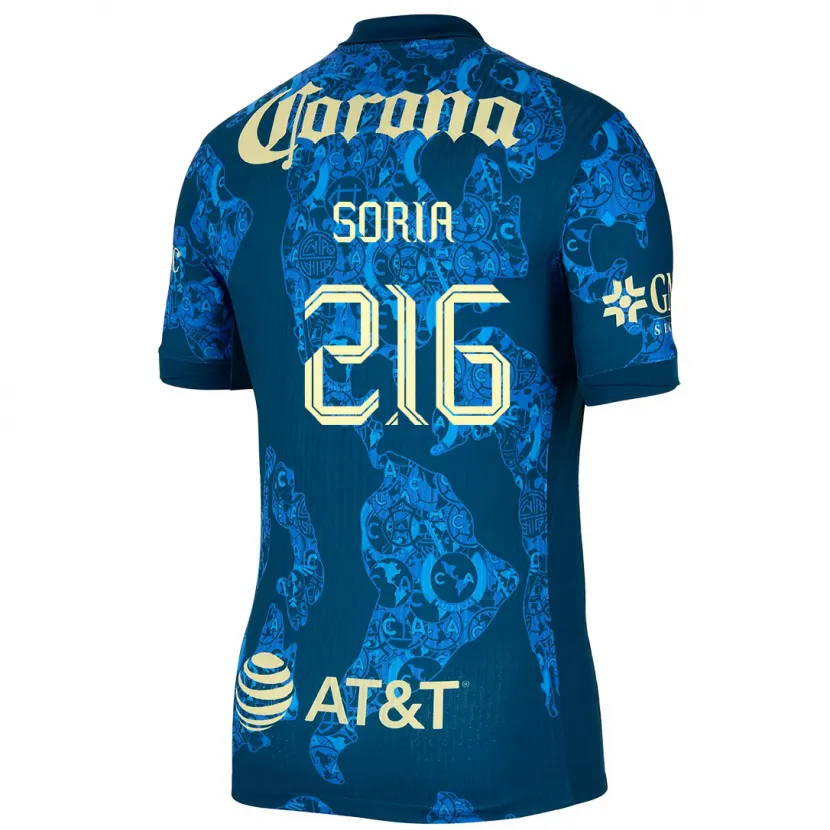 Danxen Män Emiliano Soria #216 Blå Gul Bortatröja Matchtröjor 2024/25 Tröjor T-Tröja