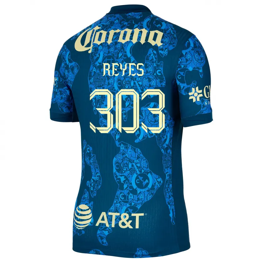 Danxen Män Diego Reyes #303 Blå Gul Bortatröja Matchtröjor 2024/25 Tröjor T-Tröja