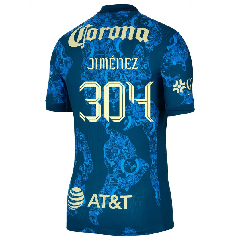 Danxen Män Derek Jiménez #304 Blå Gul Bortatröja Matchtröjor 2024/25 Tröjor T-Tröja