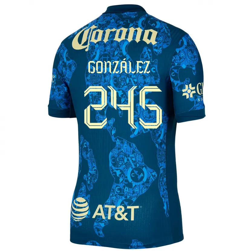 Danxen Män Enrique González #245 Blå Gul Bortatröja Matchtröjor 2024/25 Tröjor T-Tröja