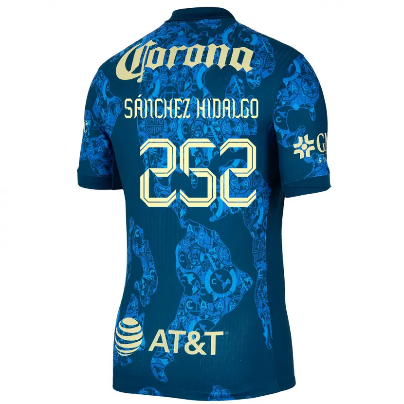 Danxen Män Horacio Sánchez Hidalgo #252 Blå Gul Bortatröja Matchtröjor 2024/25 Tröjor T-Tröja