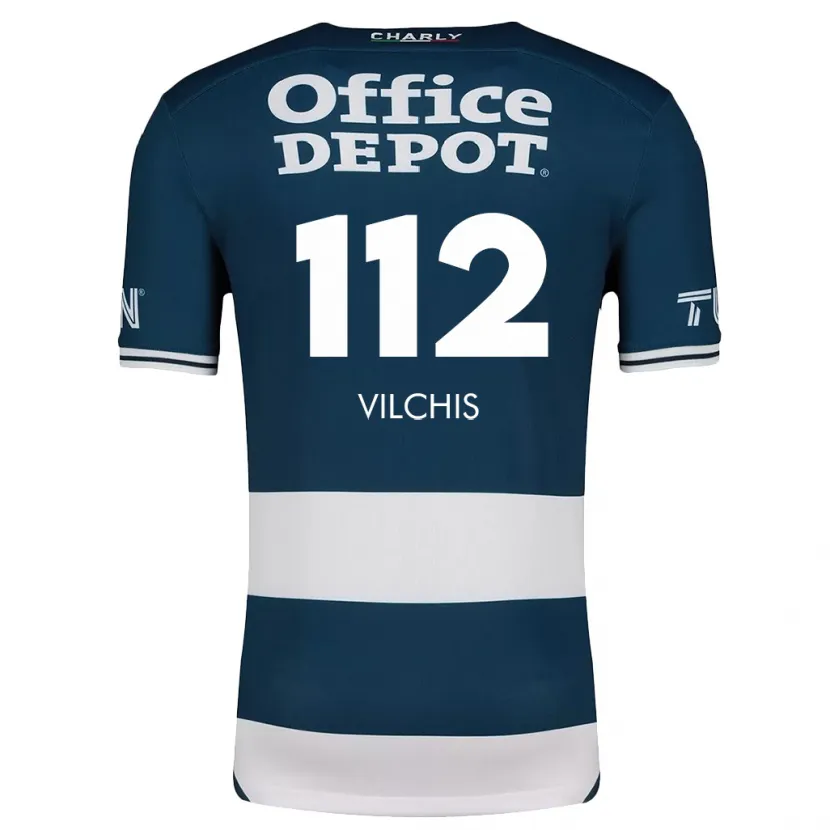 Danxen Kvinnor Leonardo Vílchis #112 Blå Vit Hemmatröja Matchtröjor 2024/25 Tröjor T-Tröja