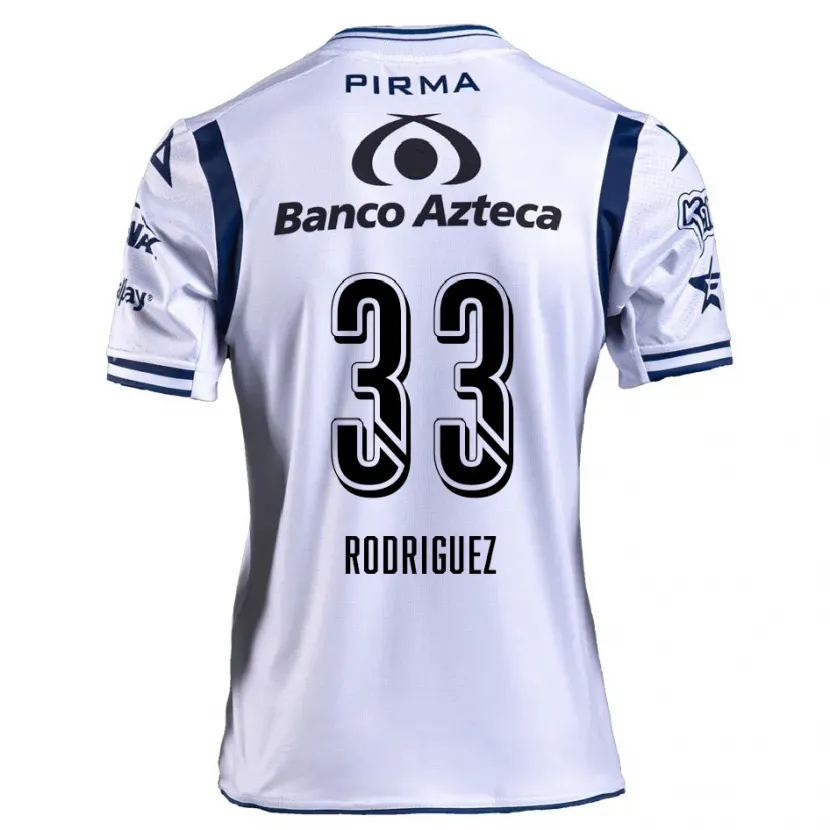Danxen Kvinnor Jorge Rodríguez #33 Vit Marinblå Hemmatröja Matchtröjor 2024/25 Tröjor T-Tröja