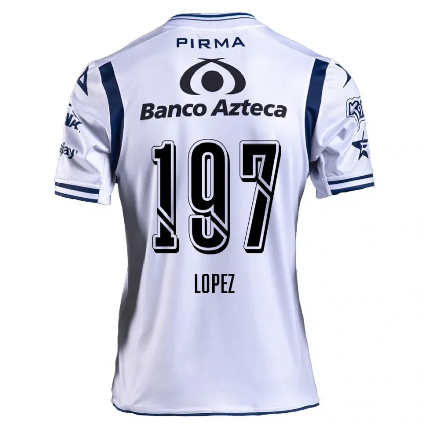 Danxen Kvinnor Sebastián López #197 Vit Marinblå Hemmatröja Matchtröjor 2024/25 Tröjor T-Tröja