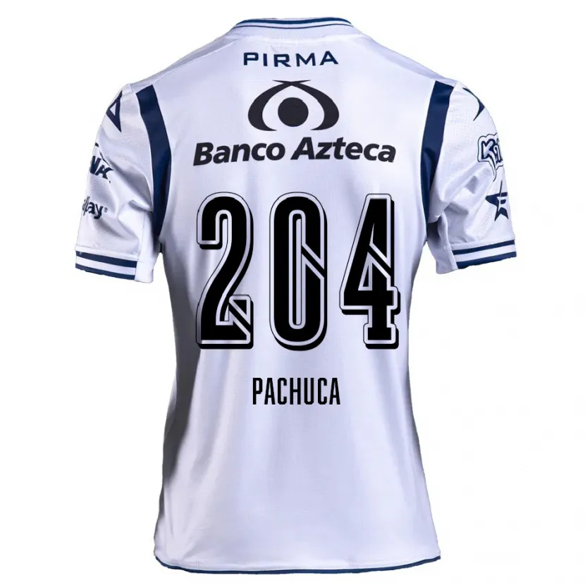 Danxen Kvinnor José Pachuca #204 Vit Marinblå Hemmatröja Matchtröjor 2024/25 Tröjor T-Tröja