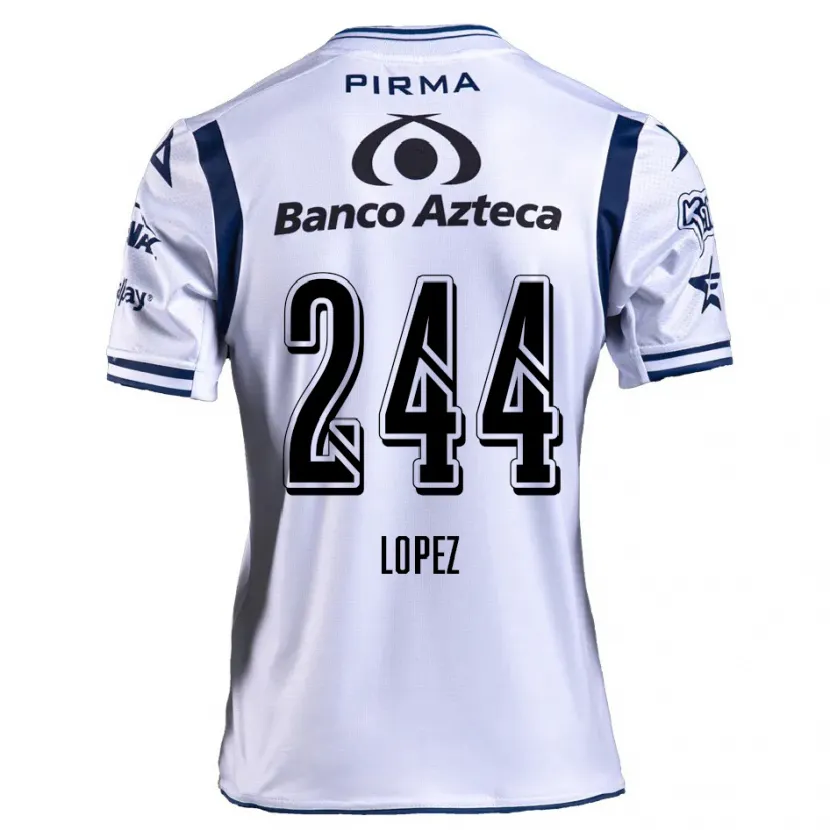 Danxen Kvinnor Daniel López #244 Vit Marinblå Hemmatröja Matchtröjor 2024/25 Tröjor T-Tröja