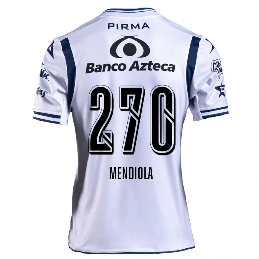 Danxen Kvinnor Carlos Mendiola #270 Vit Marinblå Hemmatröja Matchtröjor 2024/25 Tröjor T-Tröja