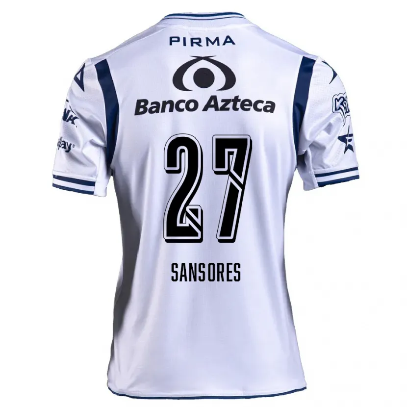 Danxen Kvinnor Miguel Sansores #27 Vit Marinblå Hemmatröja Matchtröjor 2024/25 Tröjor T-Tröja