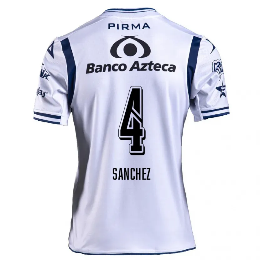 Danxen Kvinnor Liliana Sánchez #4 Vit Marinblå Hemmatröja Matchtröjor 2024/25 Tröjor T-Tröja