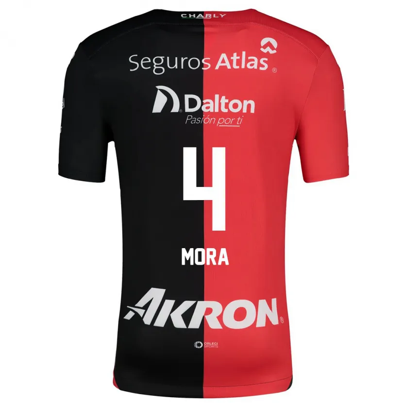 Danxen Kvinnor Adrián Mora #4 Röd Svart Hemmatröja Matchtröjor 2024/25 Tröjor T-Tröja
