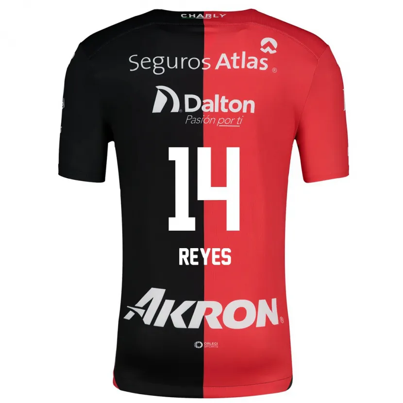 Danxen Kvinnor Luis Reyes #14 Röd Svart Hemmatröja Matchtröjor 2024/25 Tröjor T-Tröja