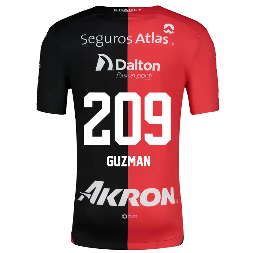 Danxen Kvinnor Jorge Guzmán #209 Röd Svart Hemmatröja Matchtröjor 2024/25 Tröjor T-Tröja