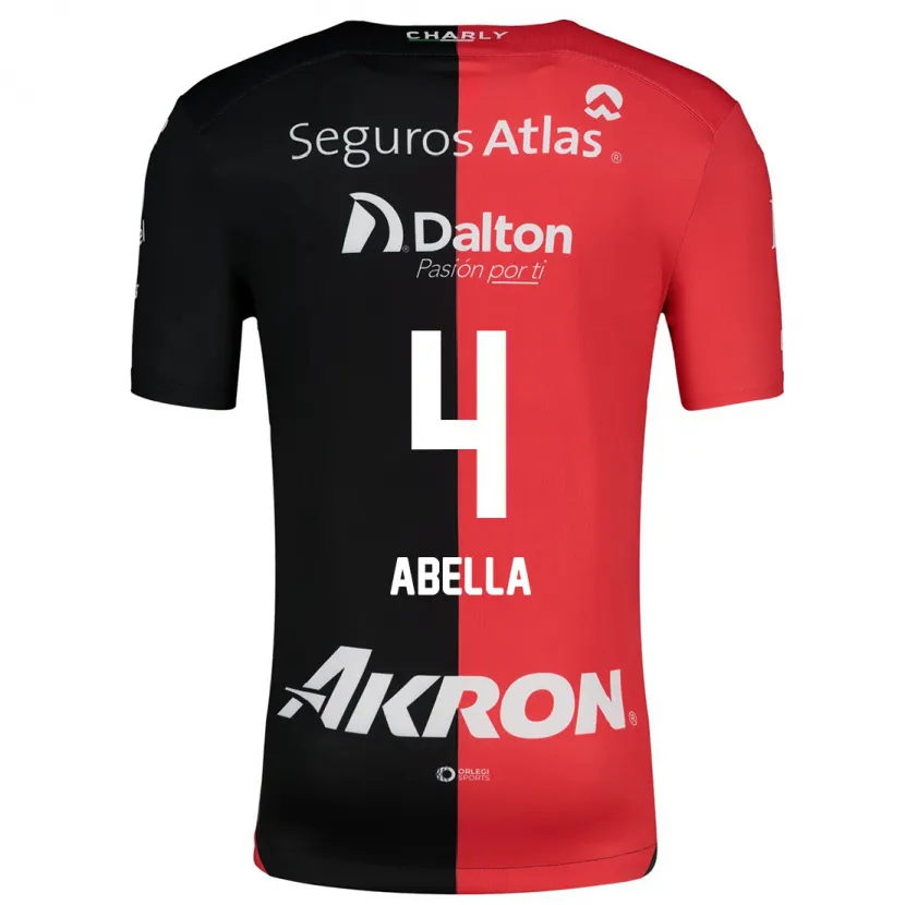 Danxen Kvinnor José Abella #4 Röd Svart Hemmatröja Matchtröjor 2024/25 Tröjor T-Tröja