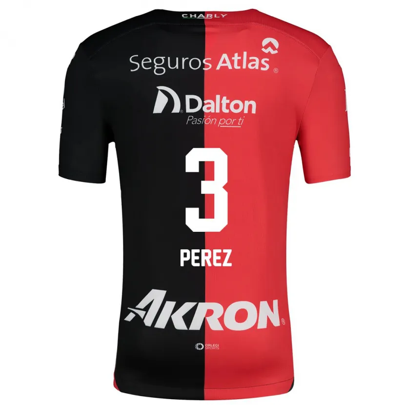 Danxen Kvinnor María Fernanda Pérez #3 Röd Svart Hemmatröja Matchtröjor 2024/25 Tröjor T-Tröja
